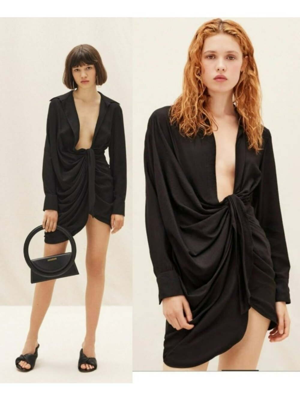 NEW Jacquemus $725 Bahia Robe Black Mini Dress Celebrity Style Shirt Dress - Picture 14 of 14